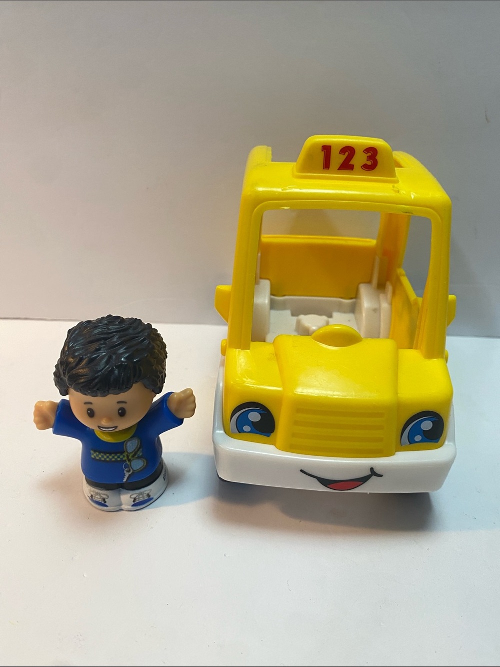 Rare Fisher Price Little People Cab Taxi Driver + taxi cab